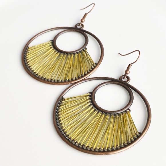 NEW "Dawn" Bronze Earrings (Yellow) - Picture 4 of 7
